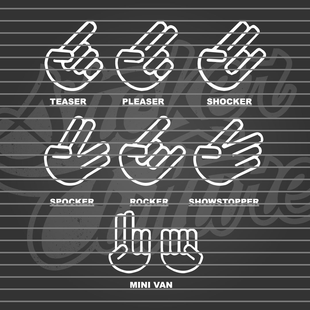 Adesivo Per Auto JDM Shocker Hand, 15x5 Cm, Stampa Digitale Multicolore, Rimovibile, Resistente Al Autolavaggio